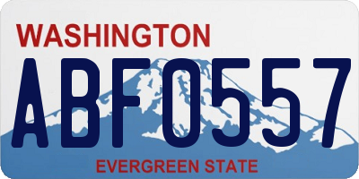 WA license plate ABF0557