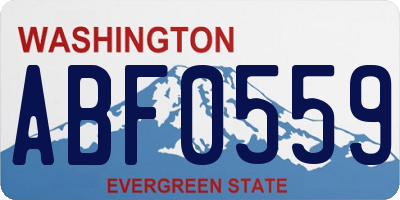 WA license plate ABF0559