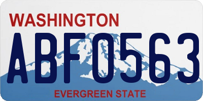 WA license plate ABF0563