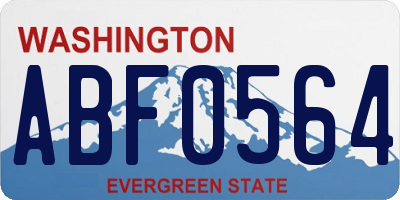 WA license plate ABF0564