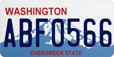 WA license plate ABF0566
