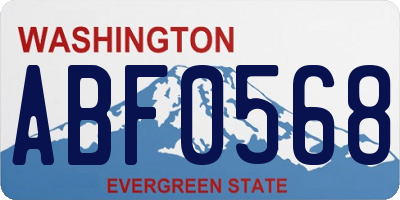 WA license plate ABF0568