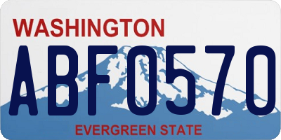 WA license plate ABF0570
