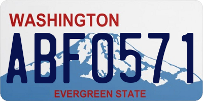 WA license plate ABF0571