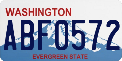 WA license plate ABF0572