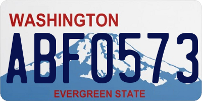 WA license plate ABF0573