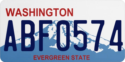 WA license plate ABF0574