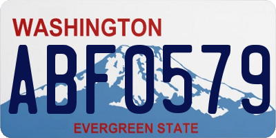 WA license plate ABF0579