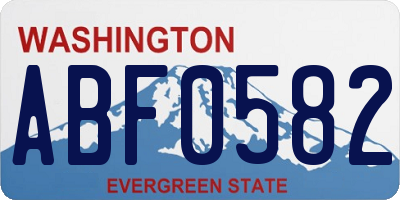 WA license plate ABF0582