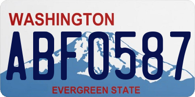 WA license plate ABF0587