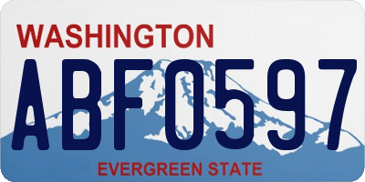 WA license plate ABF0597