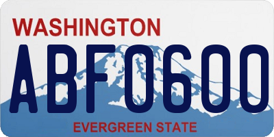 WA license plate ABF0600