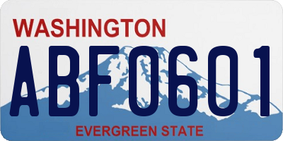 WA license plate ABF0601