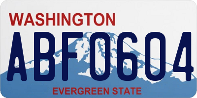 WA license plate ABF0604