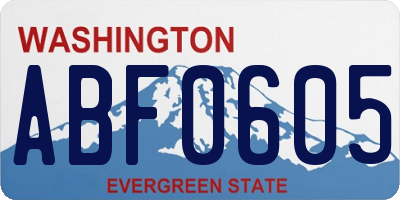 WA license plate ABF0605