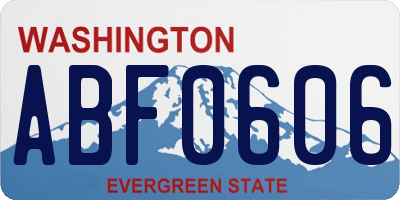 WA license plate ABF0606
