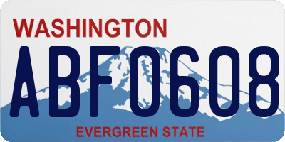 WA license plate ABF0608