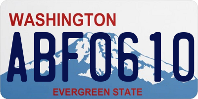 WA license plate ABF0610