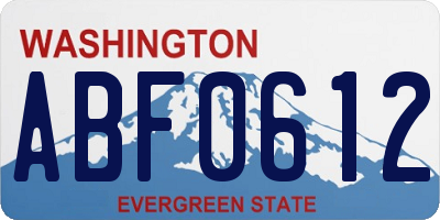 WA license plate ABF0612