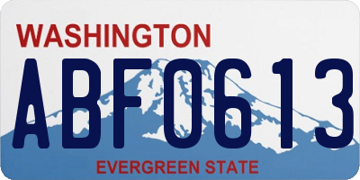 WA license plate ABF0613
