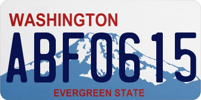 WA license plate ABF0615