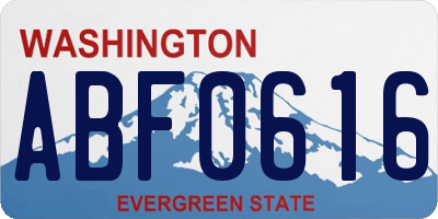 WA license plate ABF0616