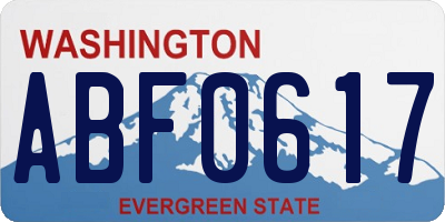 WA license plate ABF0617