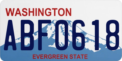 WA license plate ABF0618