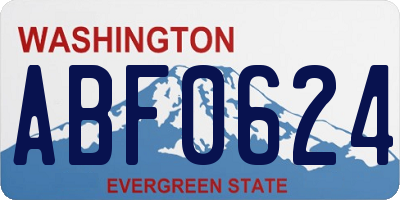 WA license plate ABF0624
