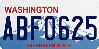 WA license plate ABF0625