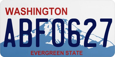 WA license plate ABF0627