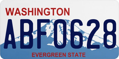WA license plate ABF0628