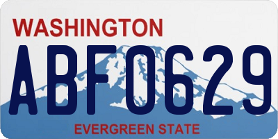 WA license plate ABF0629