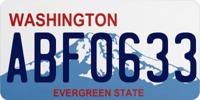 WA license plate ABF0633