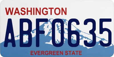 WA license plate ABF0635