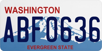 WA license plate ABF0636