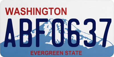 WA license plate ABF0637