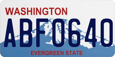 WA license plate ABF0640