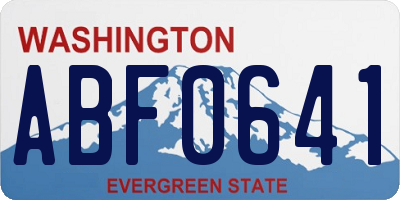 WA license plate ABF0641