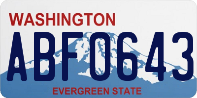 WA license plate ABF0643