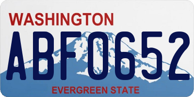 WA license plate ABF0652