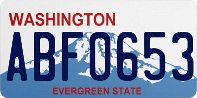 WA license plate ABF0653