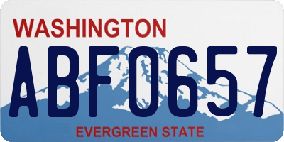 WA license plate ABF0657