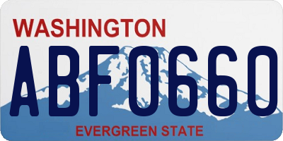 WA license plate ABF0660