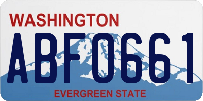 WA license plate ABF0661