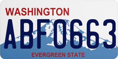 WA license plate ABF0663