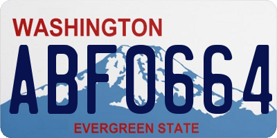 WA license plate ABF0664