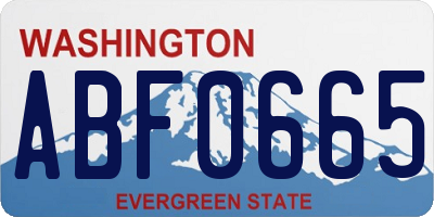 WA license plate ABF0665