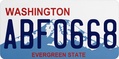 WA license plate ABF0668