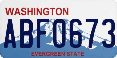 WA license plate ABF0673